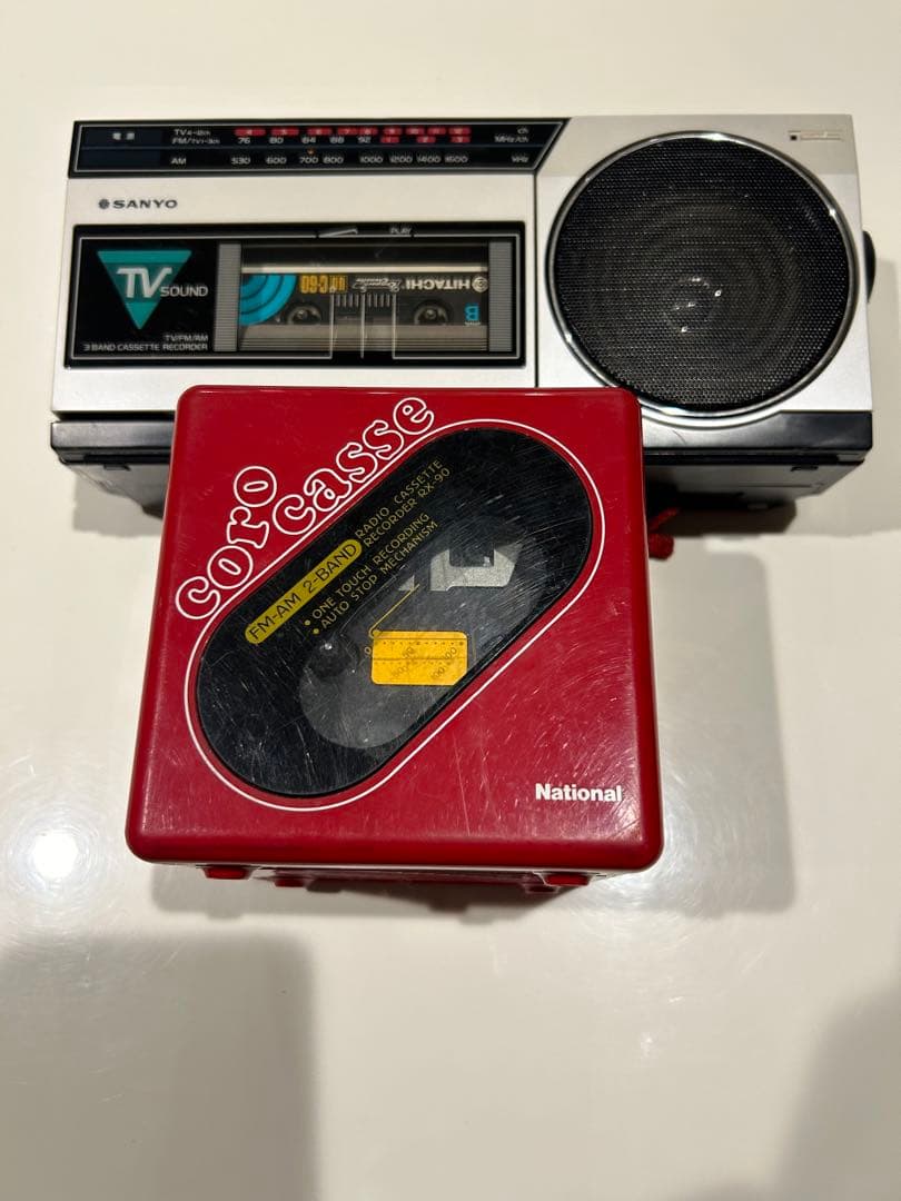 SANYO とnational ラジカセ　２台セットジャンク