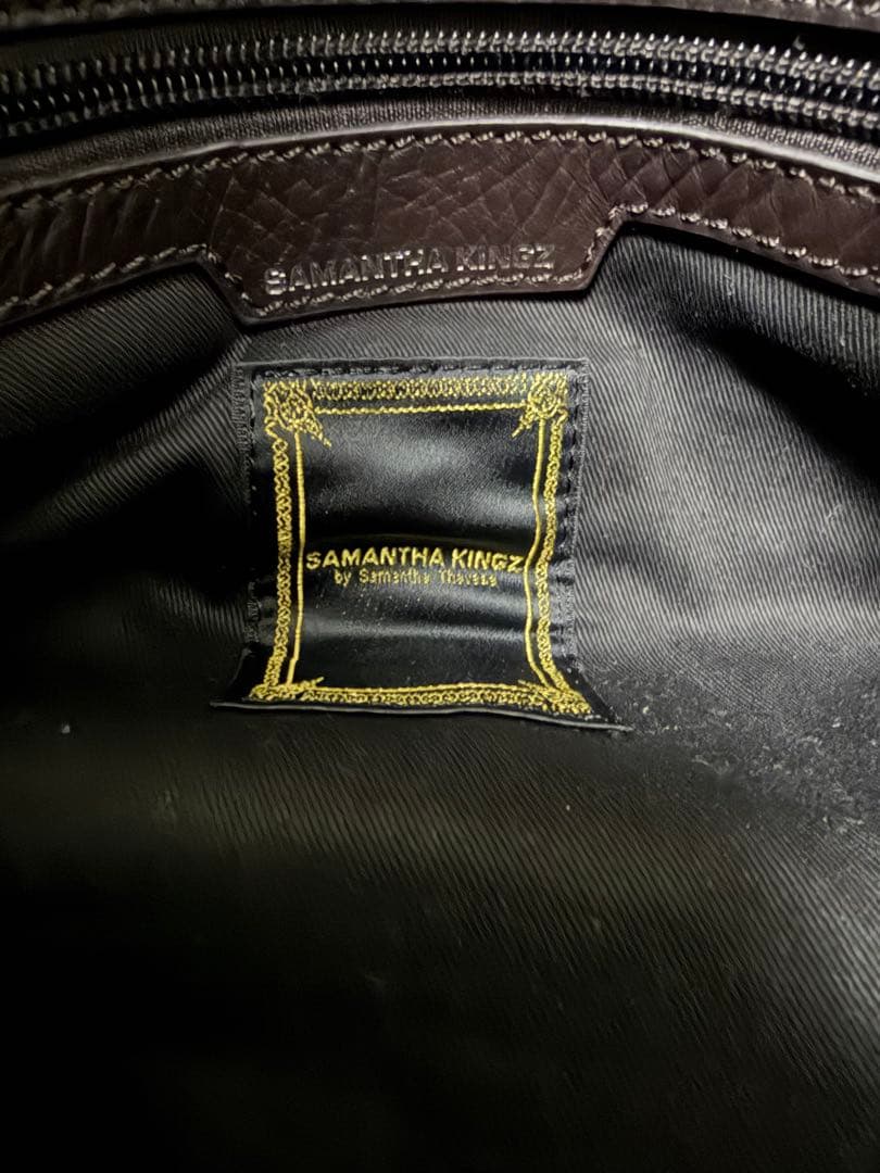 【極美品】サマンサキングズ　トート　ボストンバッグ　タッセル　オールレザー　黒