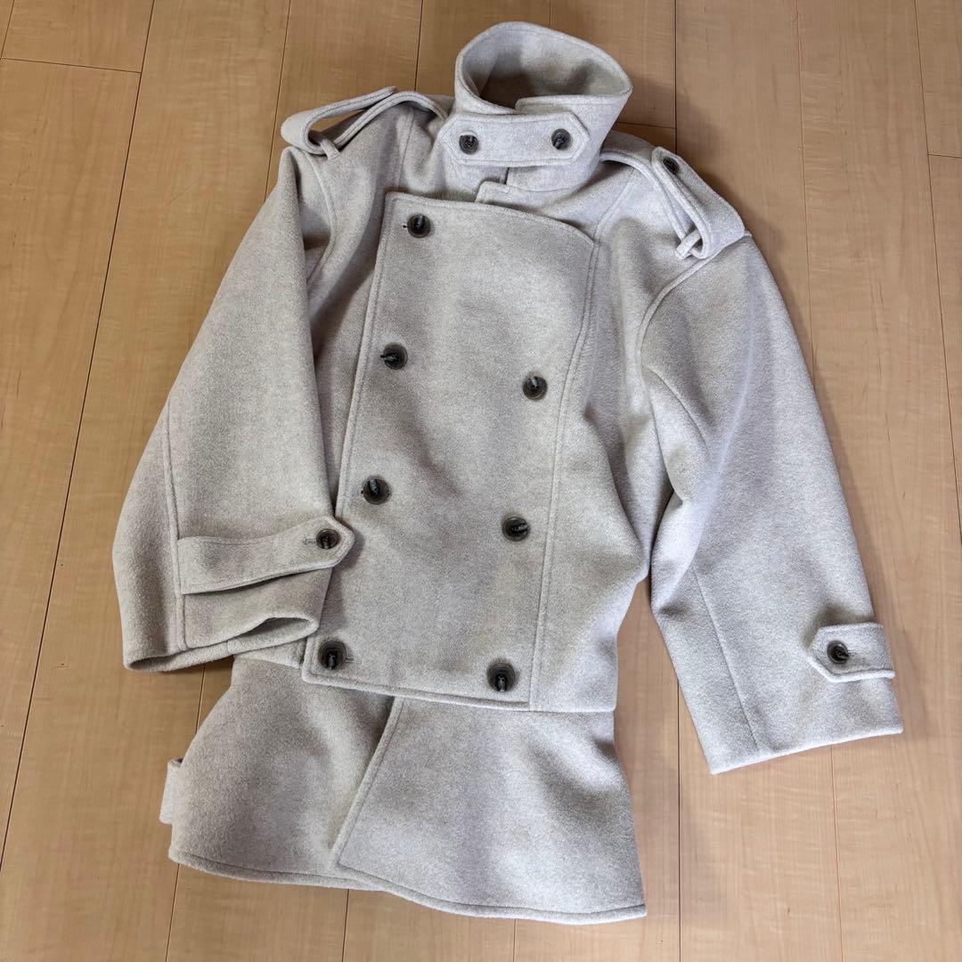 ドロップショルダージャケットコート ダーリッチ アイボリー FL