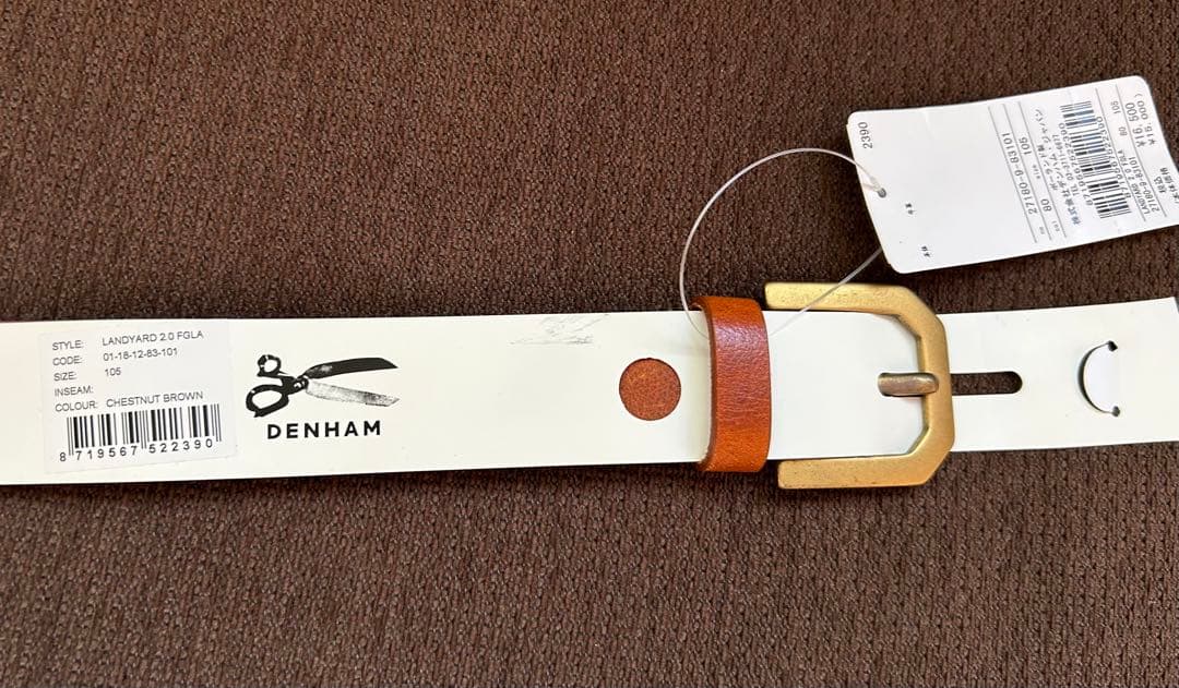 DENHAM レザーベルト新品16500円 タグ付 サイズ: 105/42