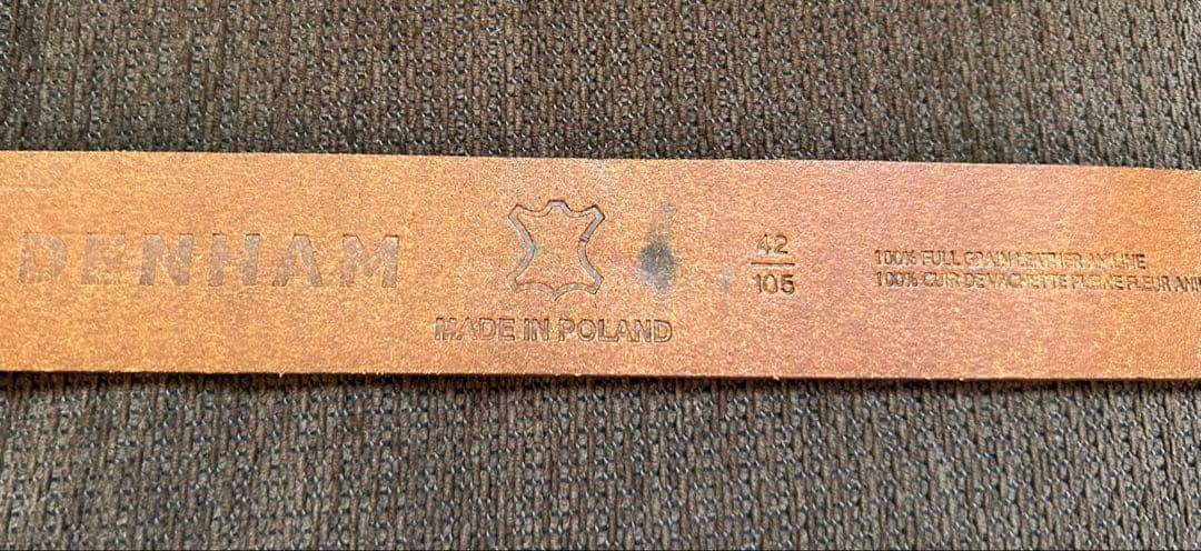 DENHAM レザーベルト新品16500円 タグ付 サイズ: 105/42