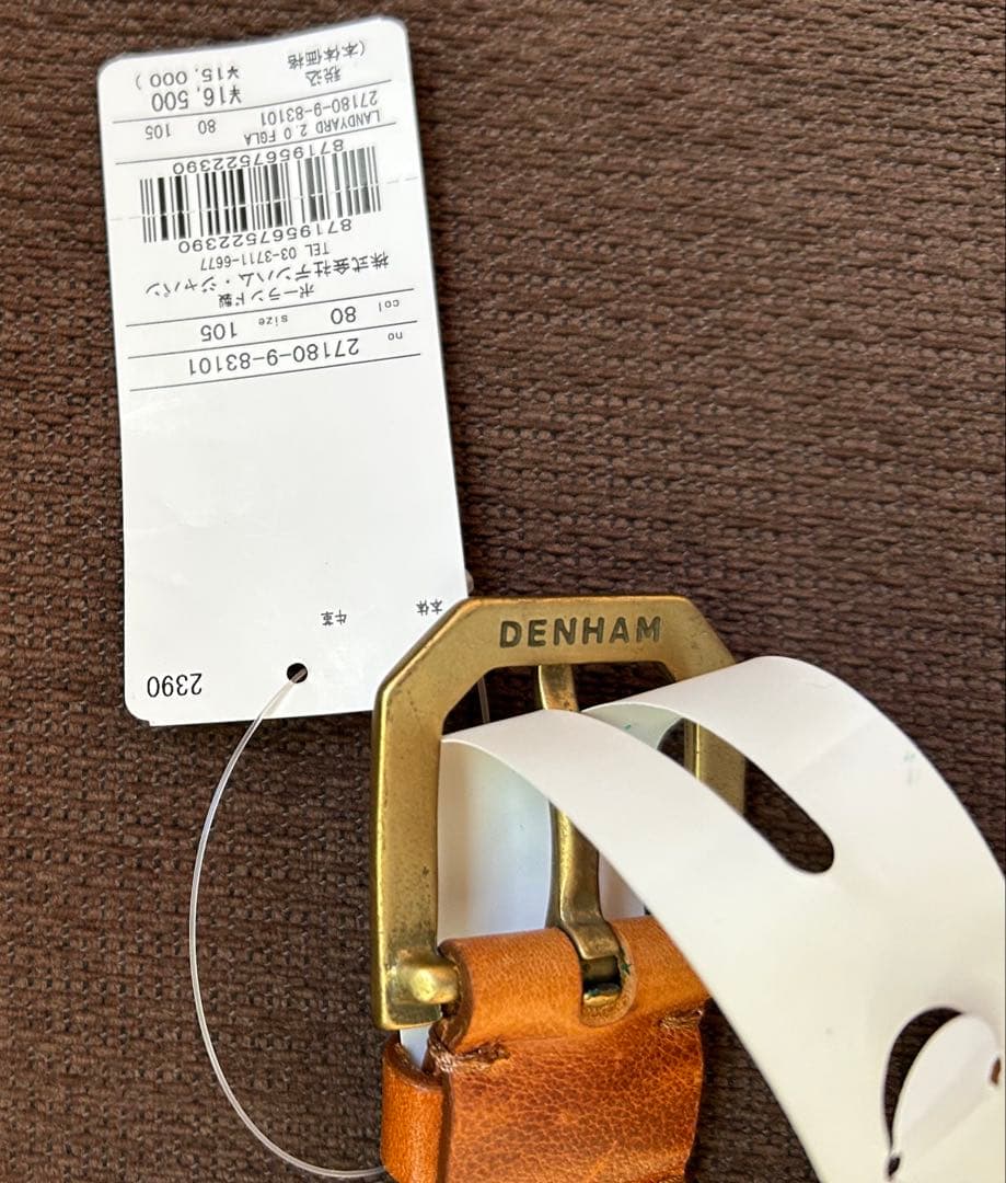 DENHAM レザーベルト新品16500円 タグ付 サイズ: 105/42