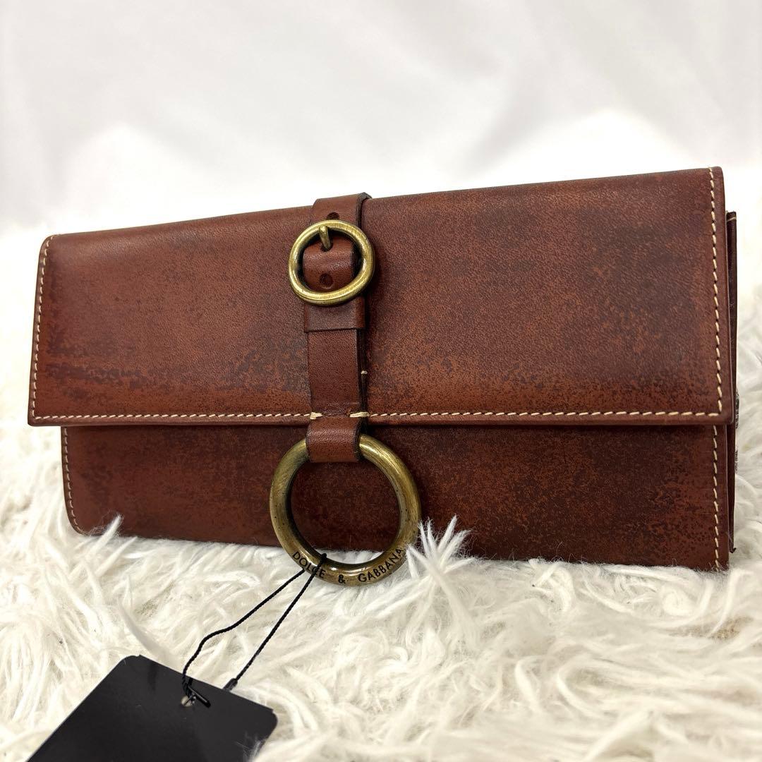 ドルチェ&ガッバーナ 長財布 豹柄 レザー ヴィンテージ加工 新品タグ付