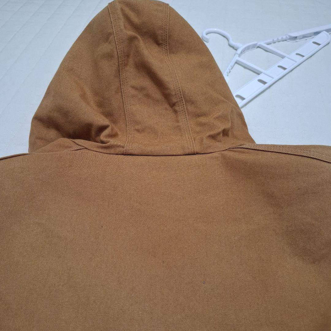 Carhartt フード付きブラウンアクティブジャケットダック地 J140
