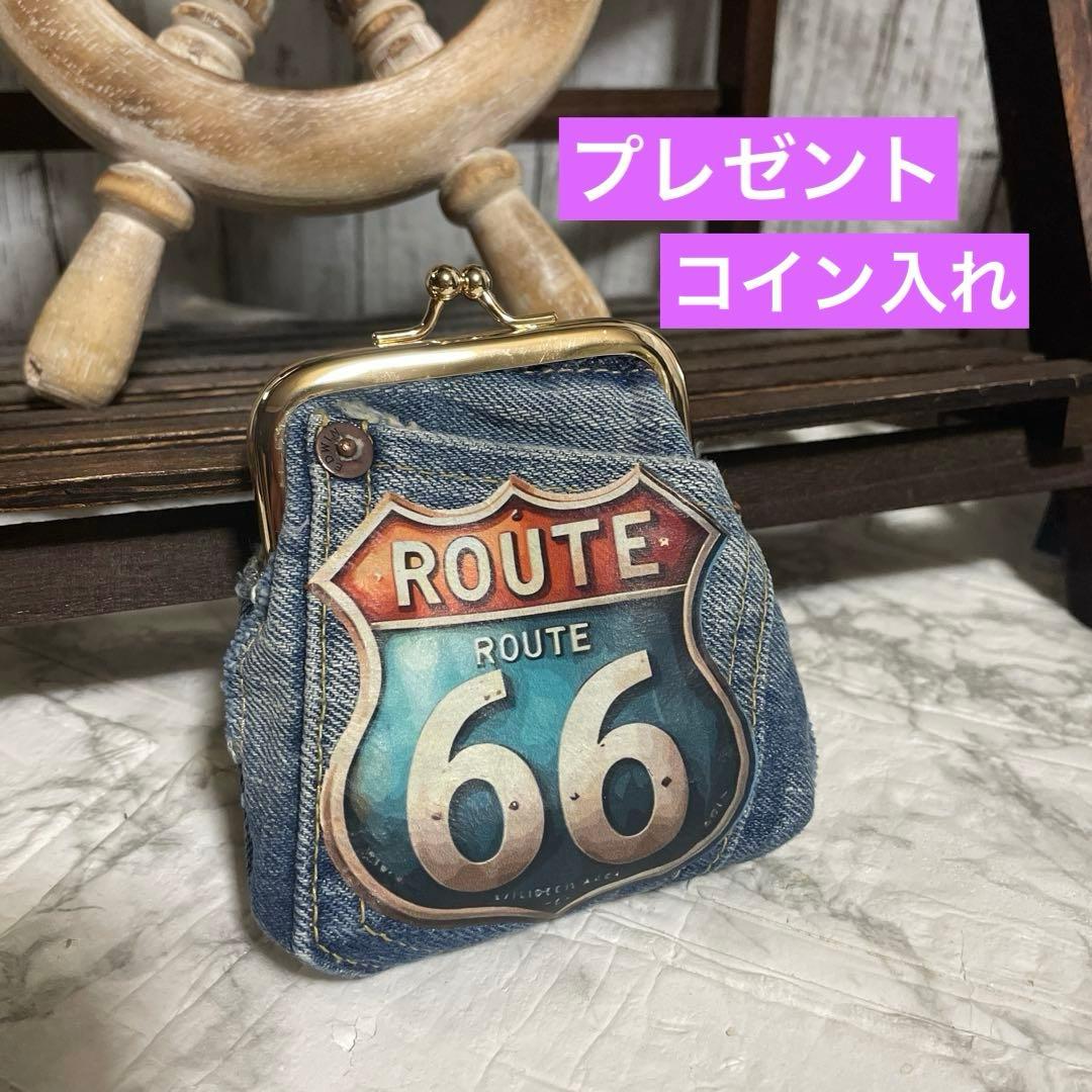 No. 489 デニムリメイクバッグ　トートバッグ　ルート66 インディアン