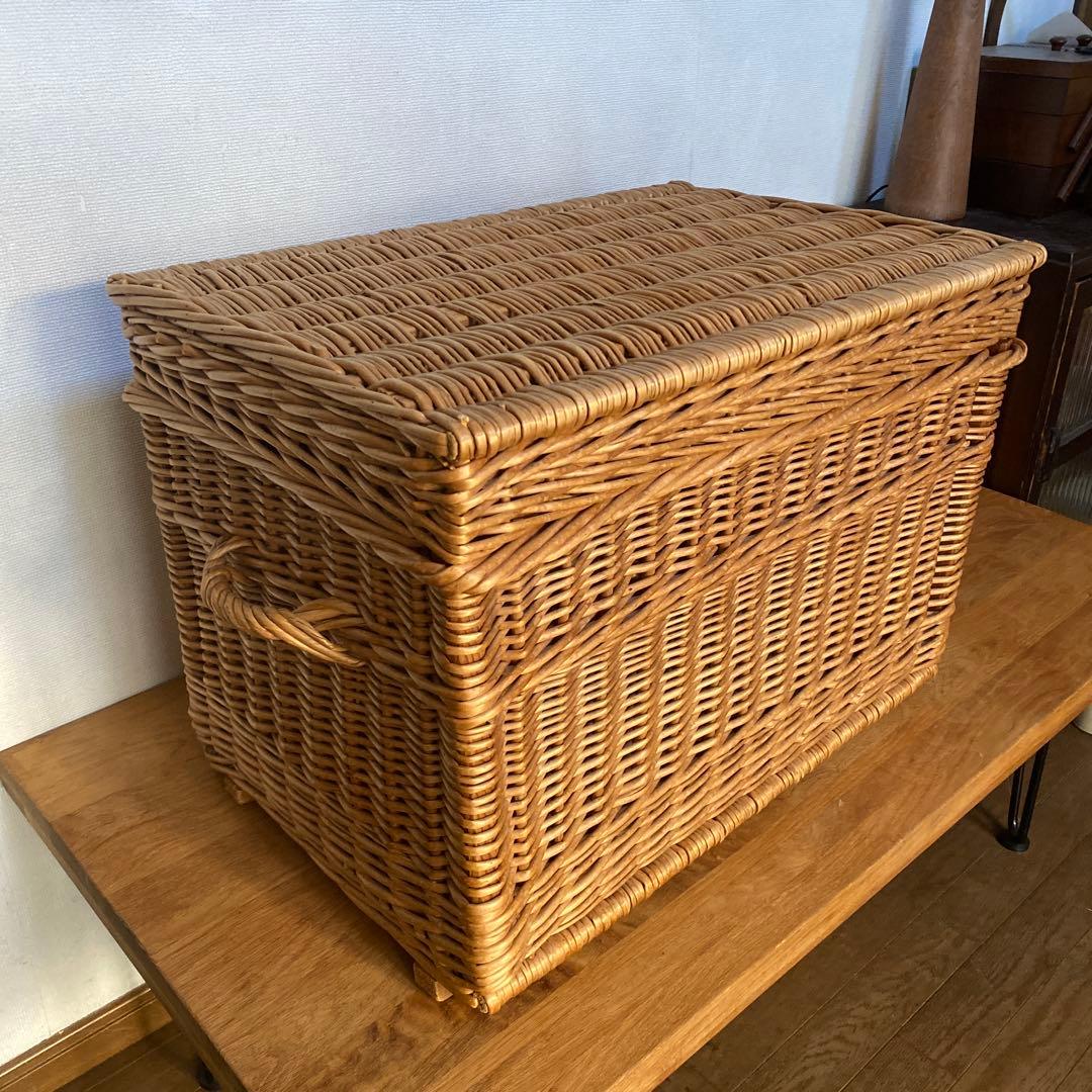 【送料込み】希少 キャトル・セゾン フランス柳 トランク バスケット