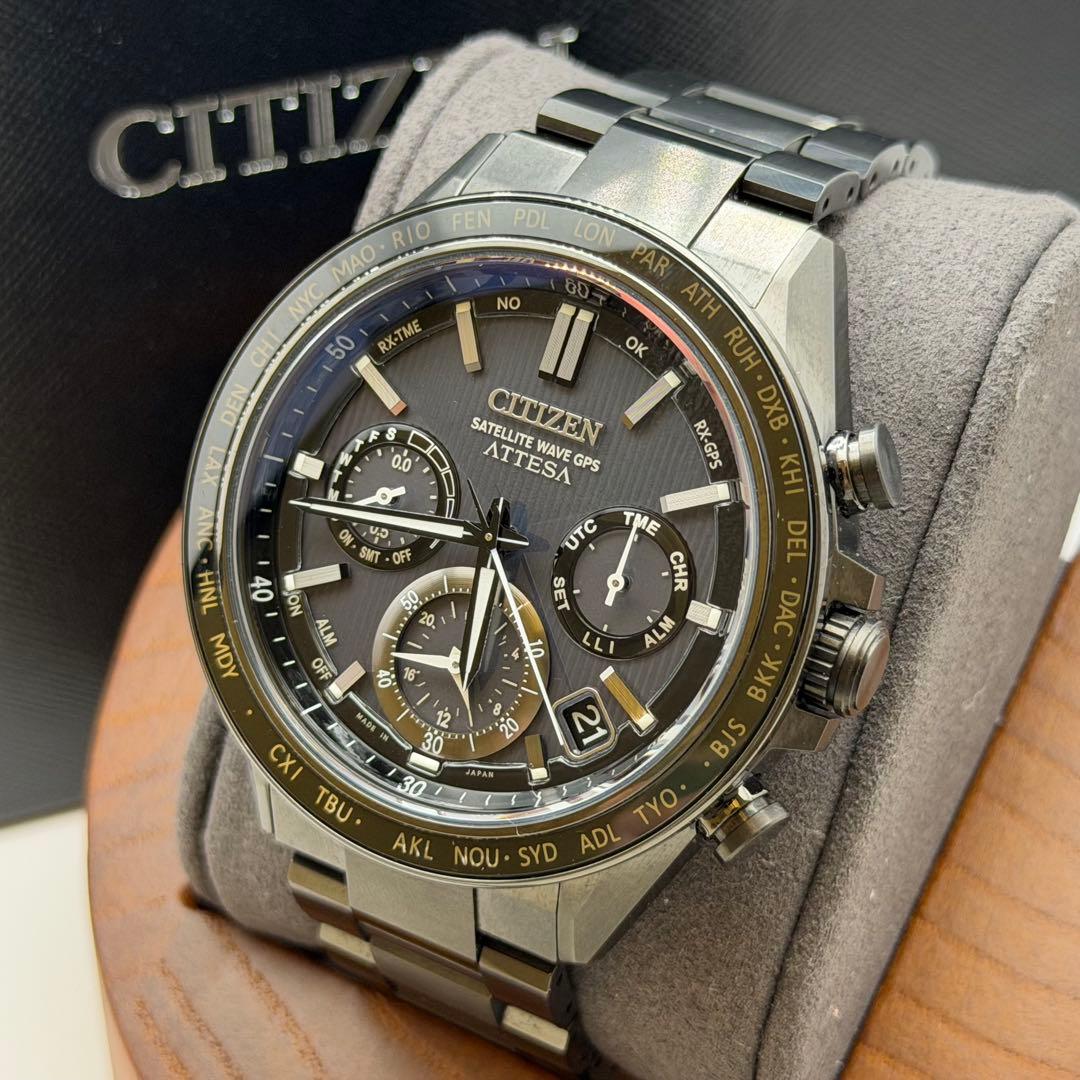 【極美品】シチズン　アテッサ　CC4055-65E 箱保付　チタン　ブラック