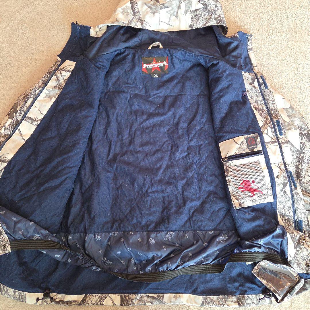 PONTAPES スノボウェア 上下セット XL リアルツリーカモ 迷彩 白 紺