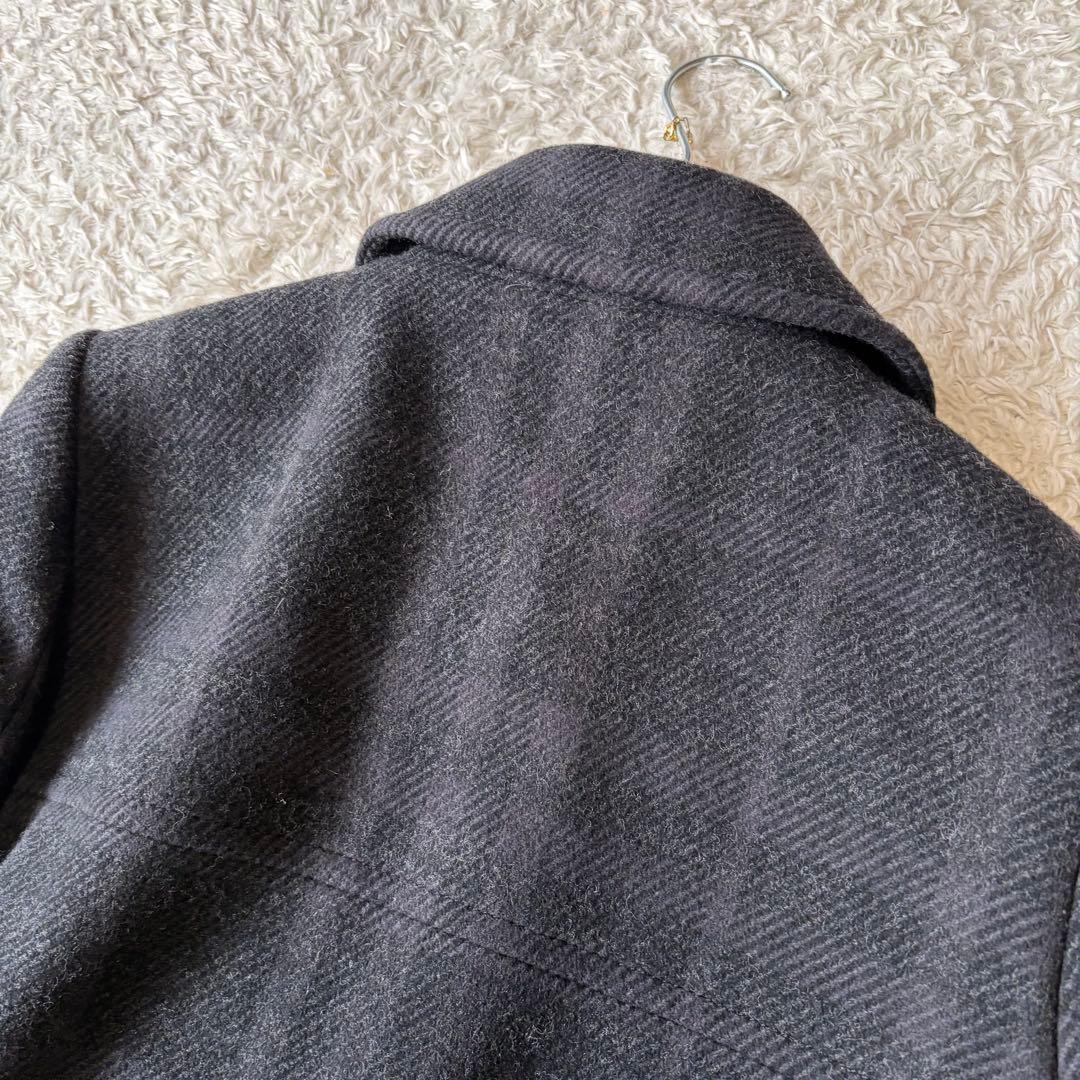 美品✨バーバリーロンドン　ポンチョ風ショートコート　ノバチェック ダークグレー