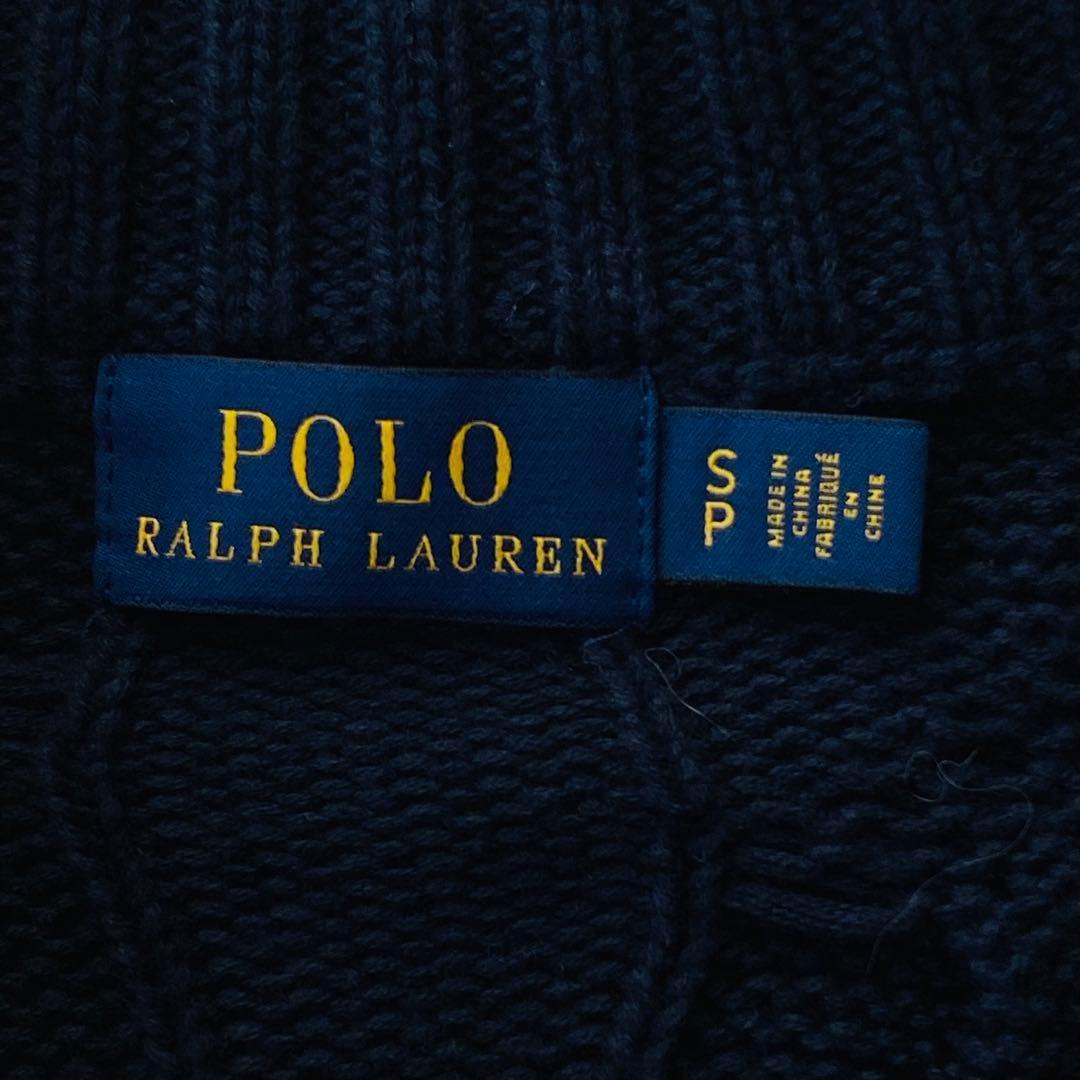 【美品】ポロラルフローレン　ドライバーズニット　ポニー　ロゴ刺繍　フルジップ