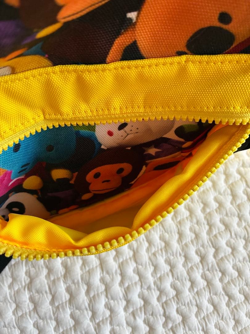 BAPE KIDS 総柄リュック　イエロー　エイプ