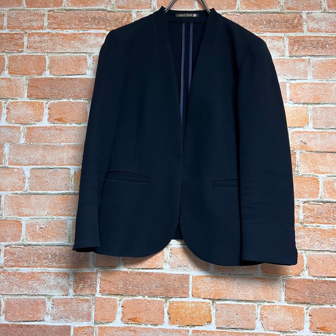 (未使用級)オーカトランク　ノーカラー　コットン　パンツスーツセットアップ　紺色