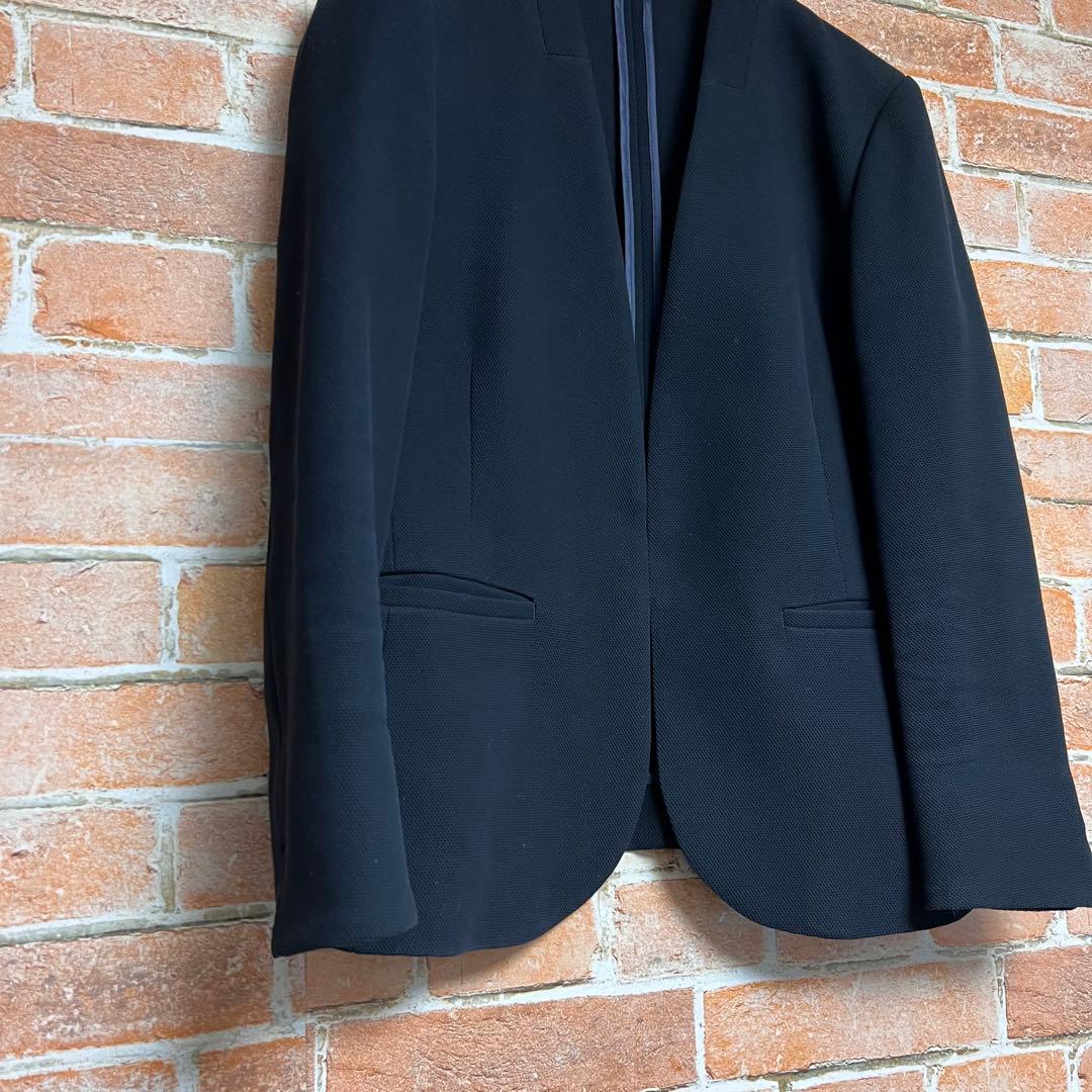 (未使用級)オーカトランク　ノーカラー　コットン　パンツスーツセットアップ　紺色