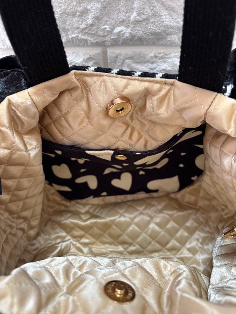 あ*き様 コヤンイサムチョン　ハンドメイド　千鳥格子ファーバッグ　サンダーちゃん