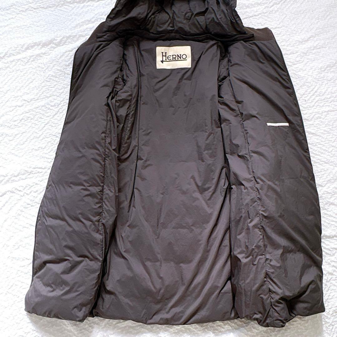 【SALE】サイズ44✨HERNO 異素材ドッキング　ダウンコート　フード