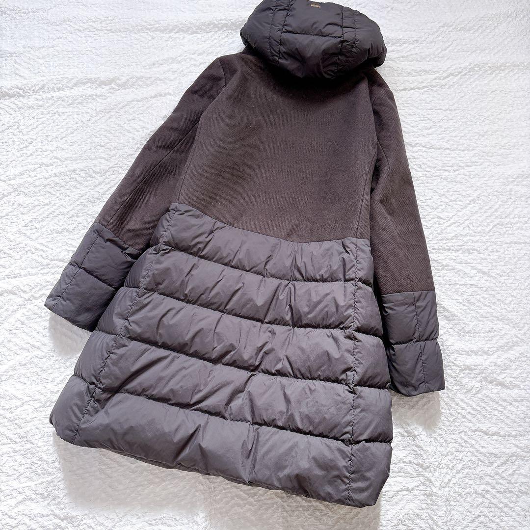 【SALE】サイズ44✨HERNO 異素材ドッキング　ダウンコート　フード