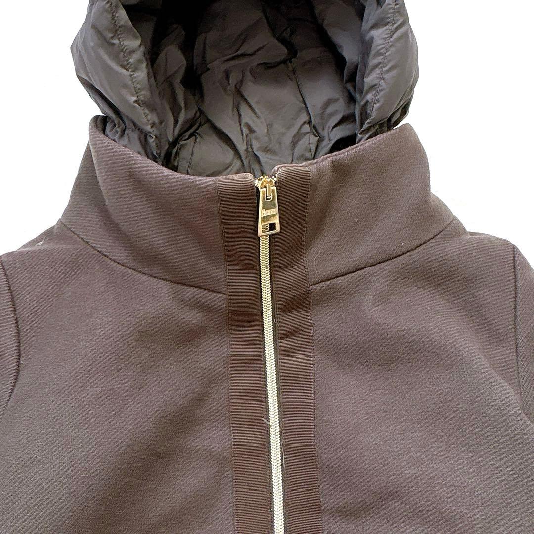 【SALE】サイズ44✨HERNO 異素材ドッキング　ダウンコート　フード