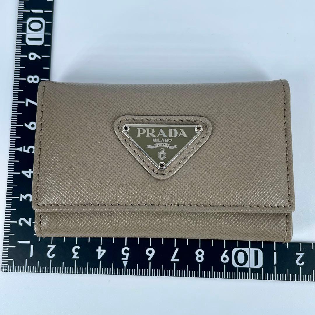 PRADA プラダ 6P レザー グレージュ キーケース　サフィアーノ　男女兼用