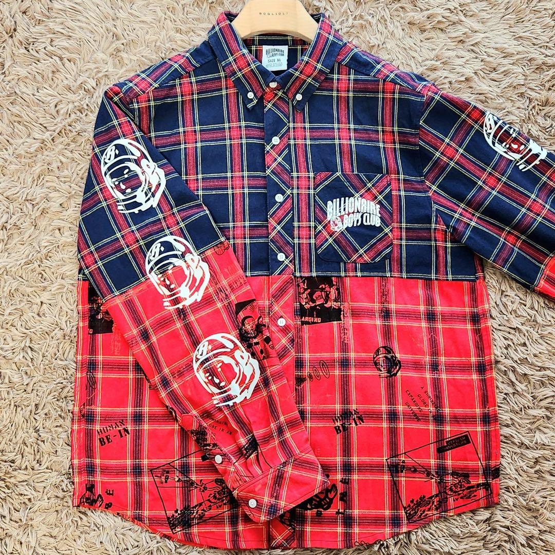 ビリオネアボーイズクラブ BBC 長袖 ネル シャツ 切り替え XL ファレル