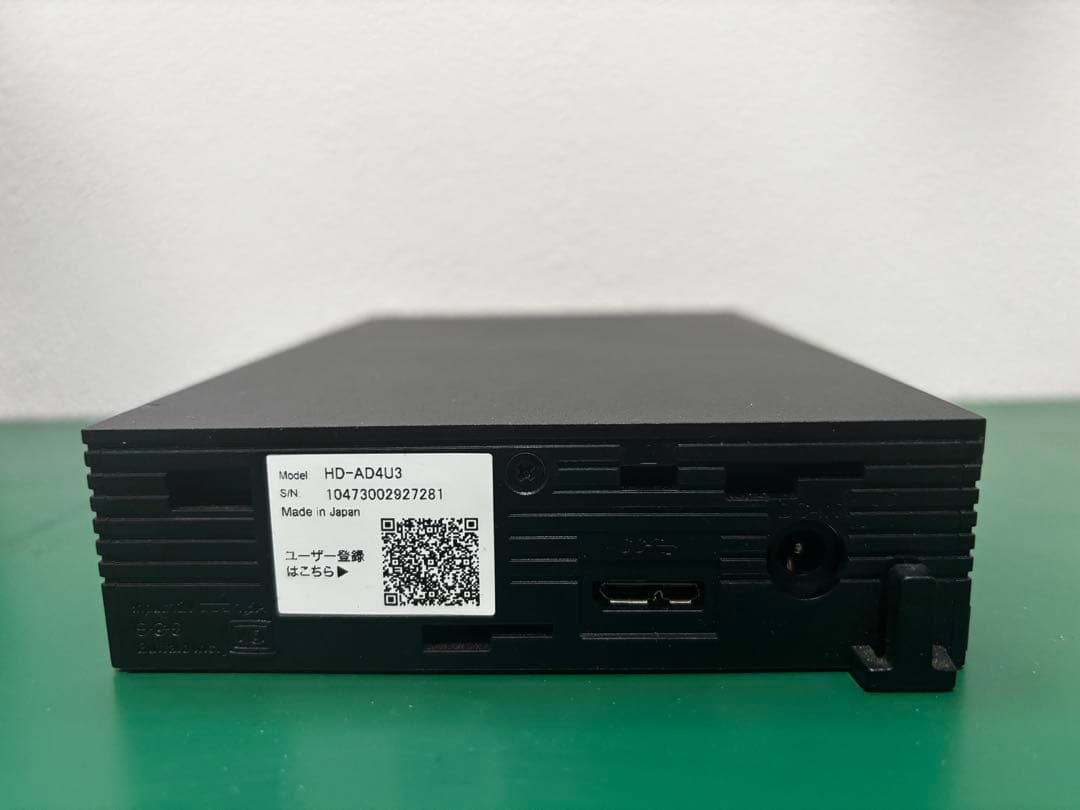 BUFFALO 4TB 外付けハードディスク HD-AD4U3