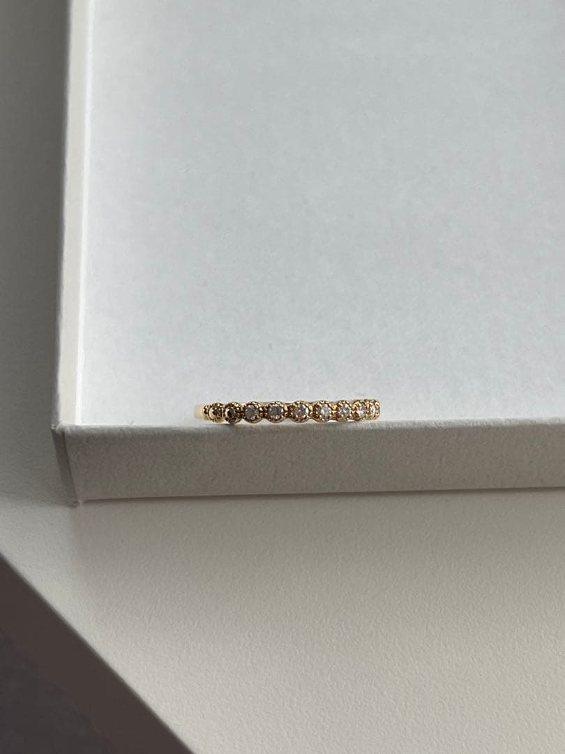 【ちゅん】ツツミ　K18 ダイヤモンドリング　YG 13号