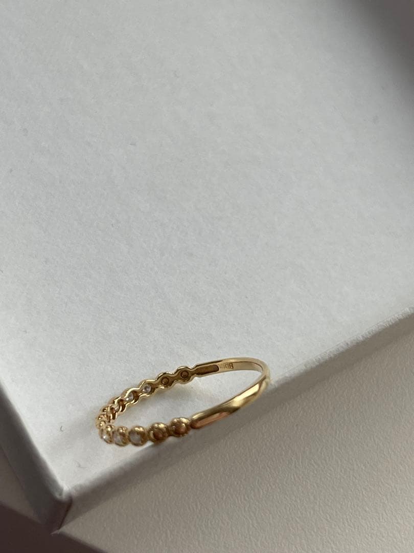 【ちゅん】ツツミ　K18 ダイヤモンドリング　YG 13号