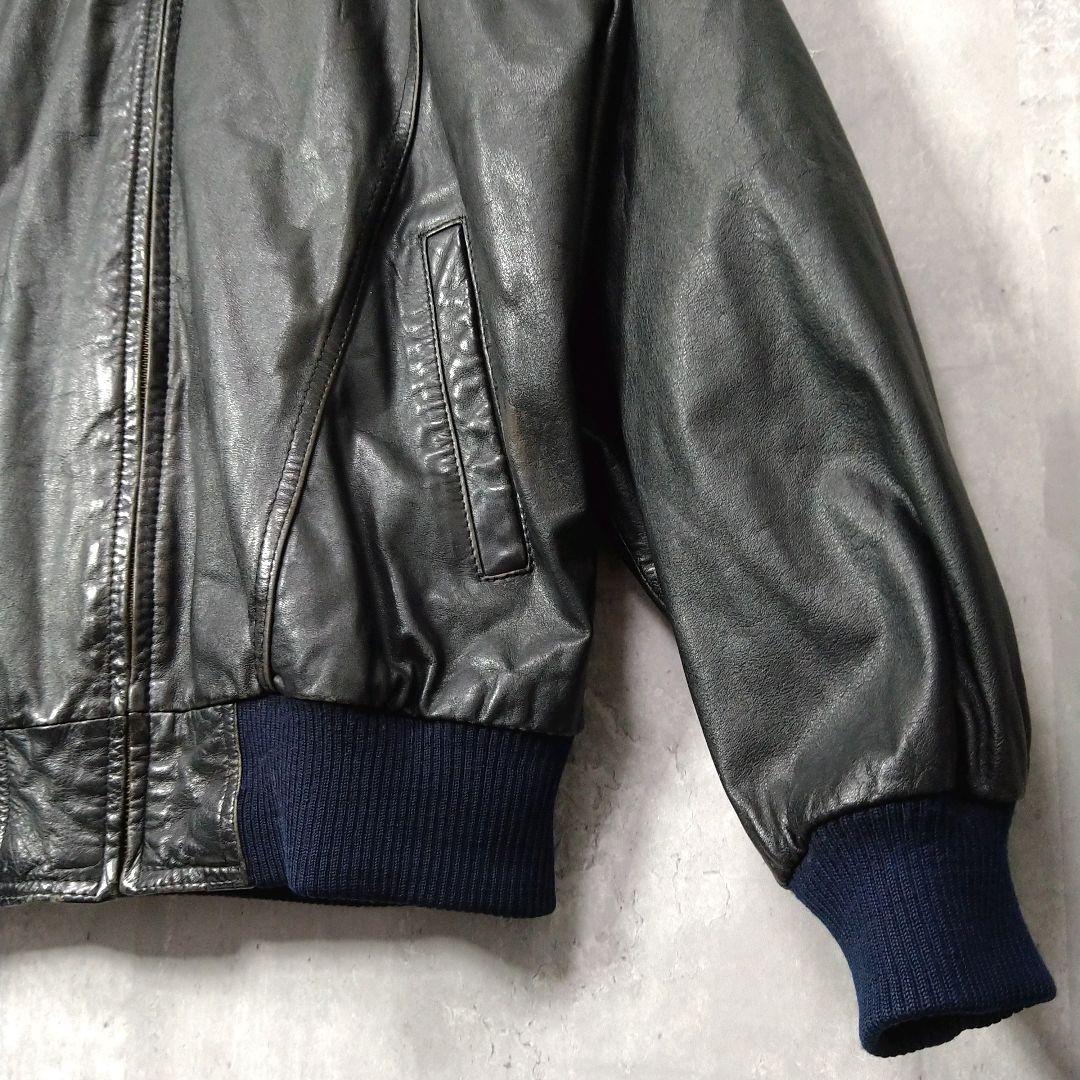 【kajiyan】90s XLサイズ 本革 レザーボンバージャケット