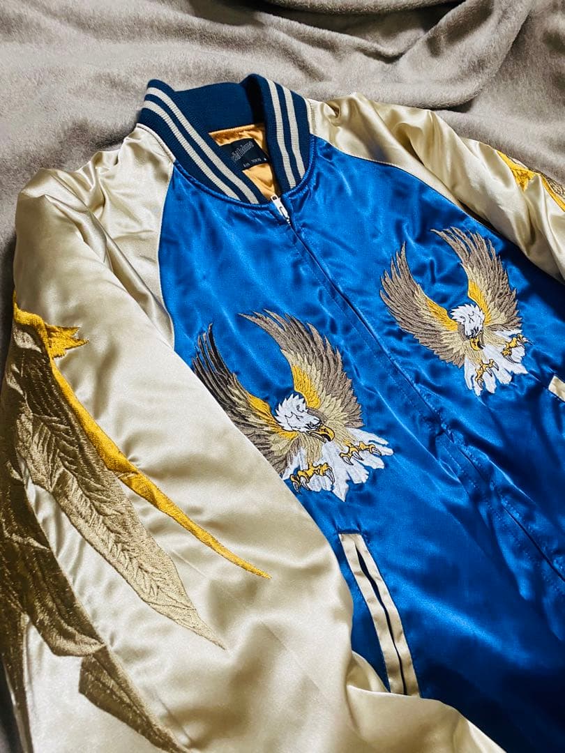 日本製 美品 Hoshihime 鷲 日本限定 スカジャン unisex サテン