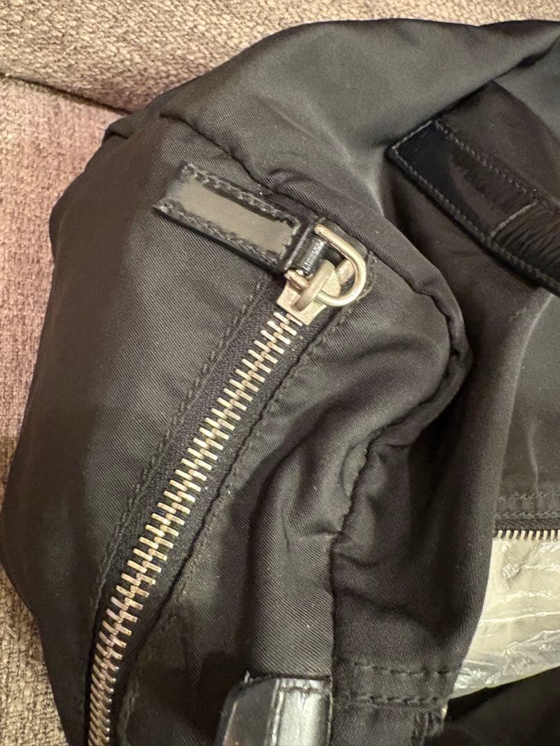 【のんびり◡̈⃝】プラダ ミニボストン ハンドバッグ ナイロン レザー