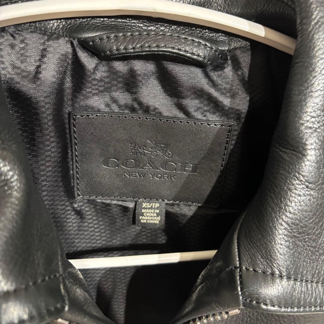 COACH 黒レザージャケット XSサイズ