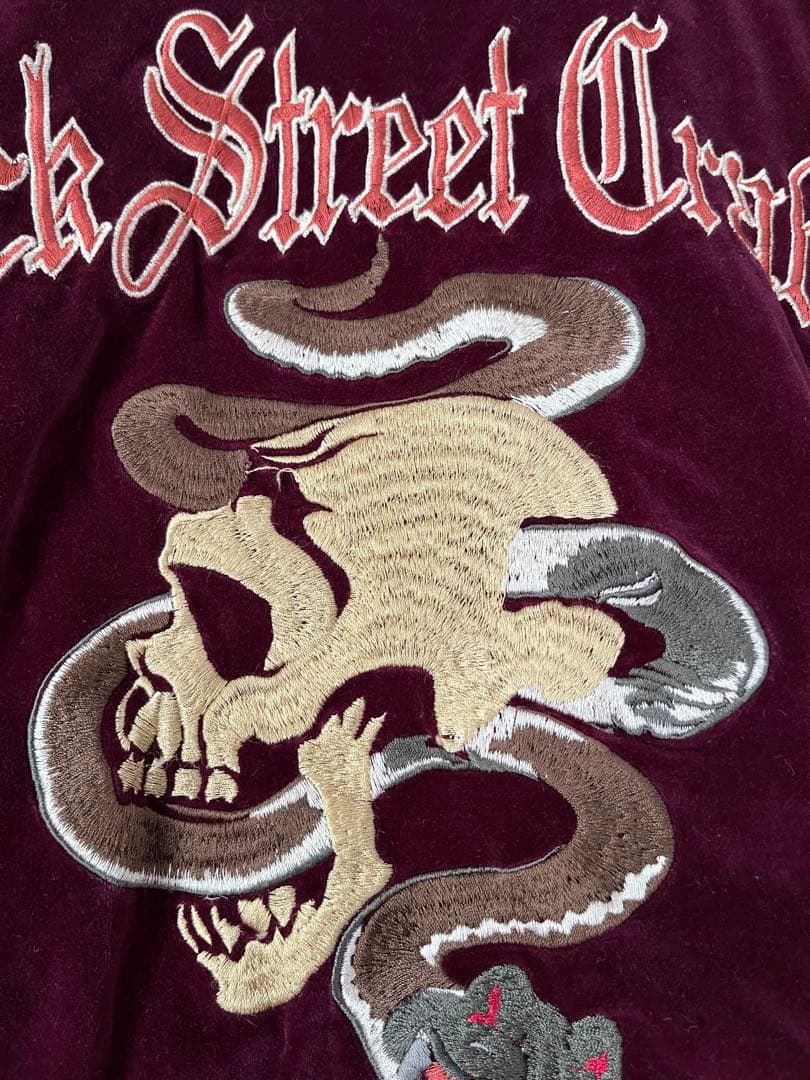Back Street Crawlers スカジャン L バーガンディ