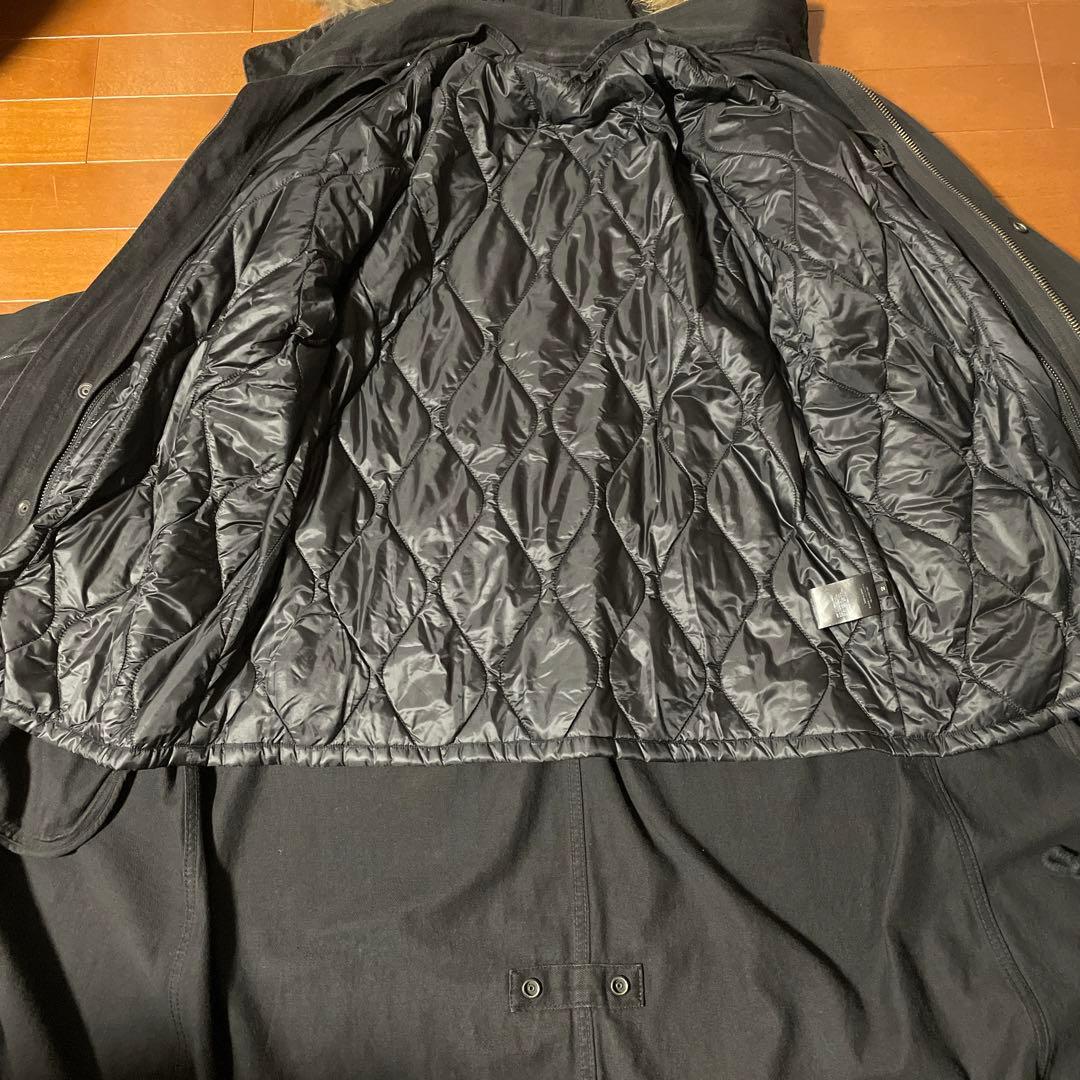 【定価107,800円】デニムキルトライナー付きモッズコート（ブラック）