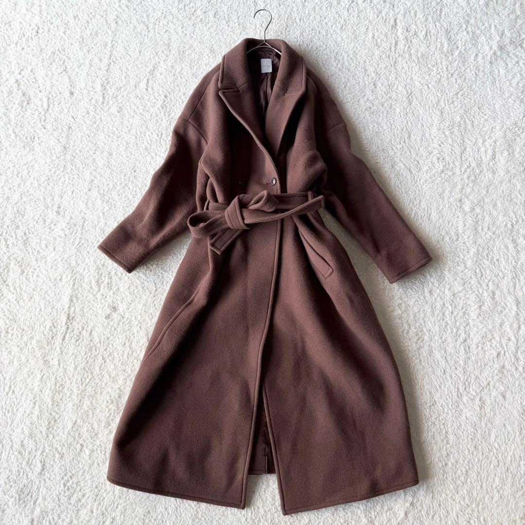 休日と詩 休日のモッサコート チェスターコート オオカミとフクロウ ブラウン