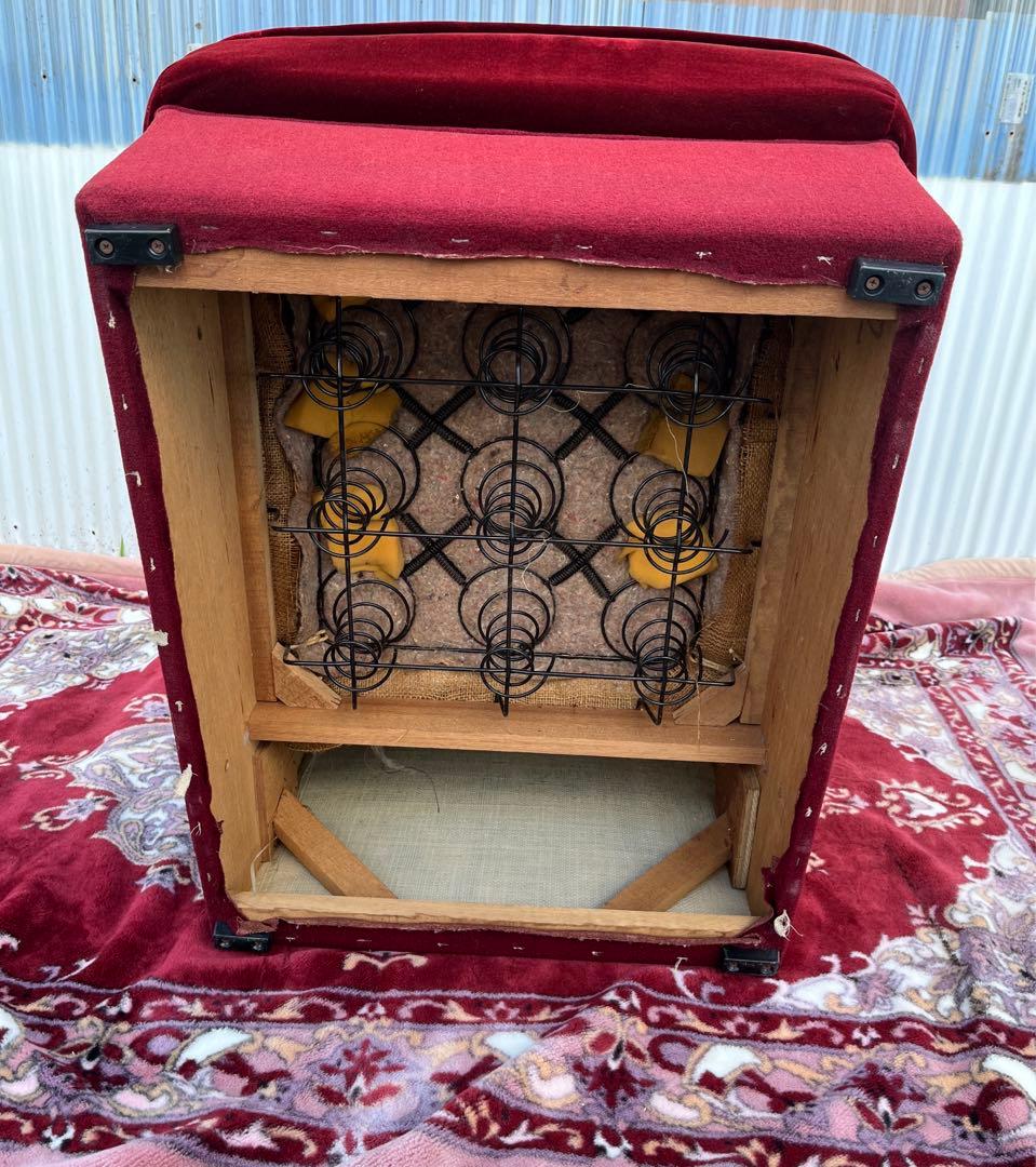 【アンティーク】ベロアソファ 1人掛けソファ 昭和レトロ 当時物 喫茶店 古家具