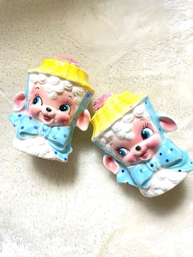 ヴィンテージBrinncoブリンコ ソルト＆ペッパー陶器ひつじ·͜· ♡