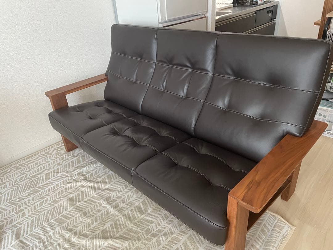 【専用ページ】ダークブラウン 本革ソファ　カリモク