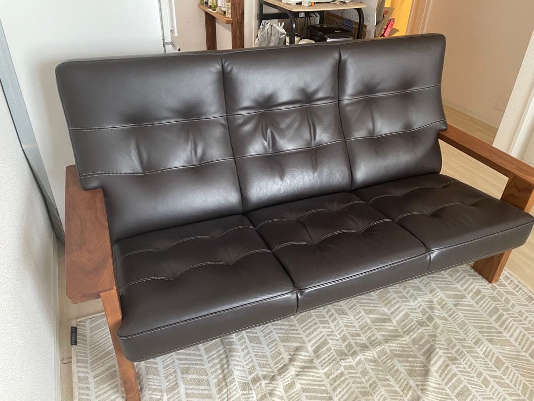 【専用ページ】ダークブラウン 本革ソファ　カリモク