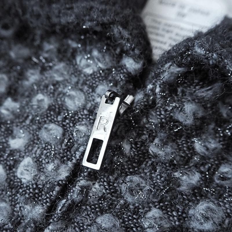 楽✳︎楽様René ルネ アンゴラ混 ツイード フリンジ ジップアップ ジャケット