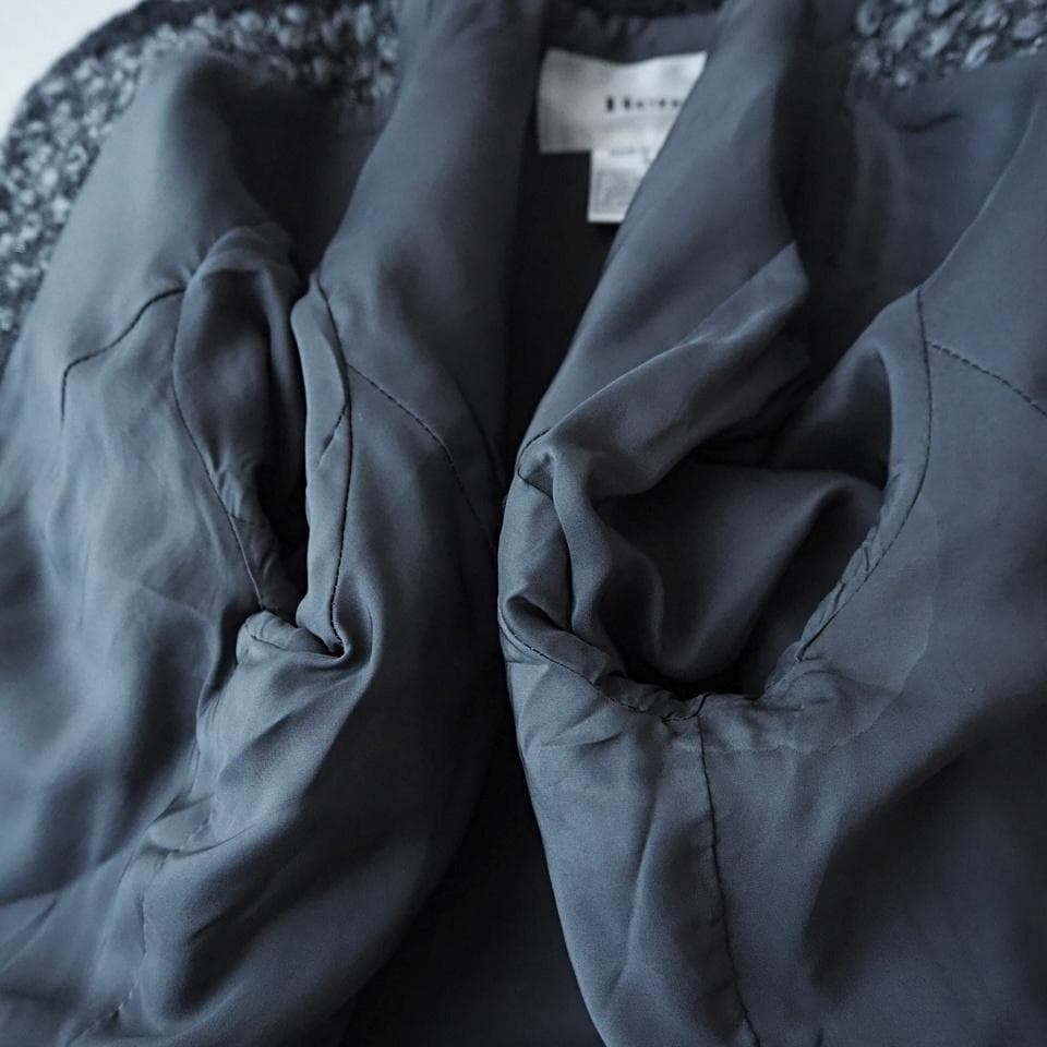 楽✳︎楽様René ルネ アンゴラ混 ツイード フリンジ ジップアップ ジャケット