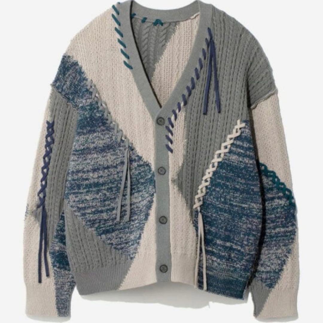 HARE ステッチキリカエニットカーディガン