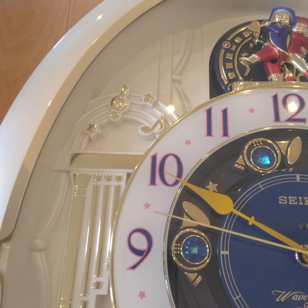 【動作確認済】SEIKO からくり時計 ホワイト 青文字盤