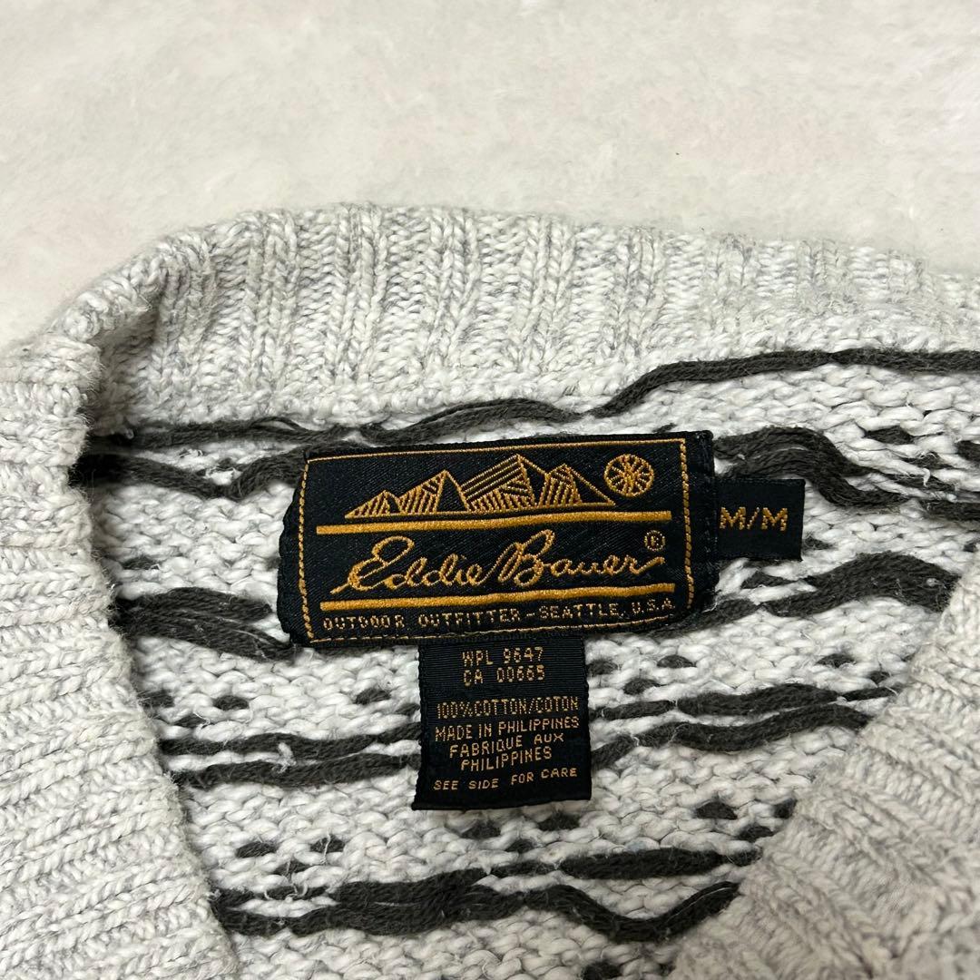 80s Eddie Bauer バーズアイ　コットンニットセーター