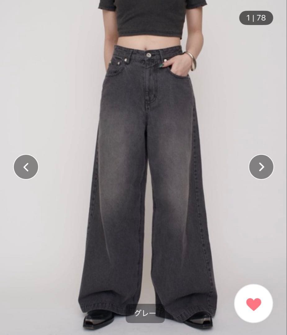 【mm】【美品】Lui's【mi-企画】ワイドデニムパンツ　メンズ着用可