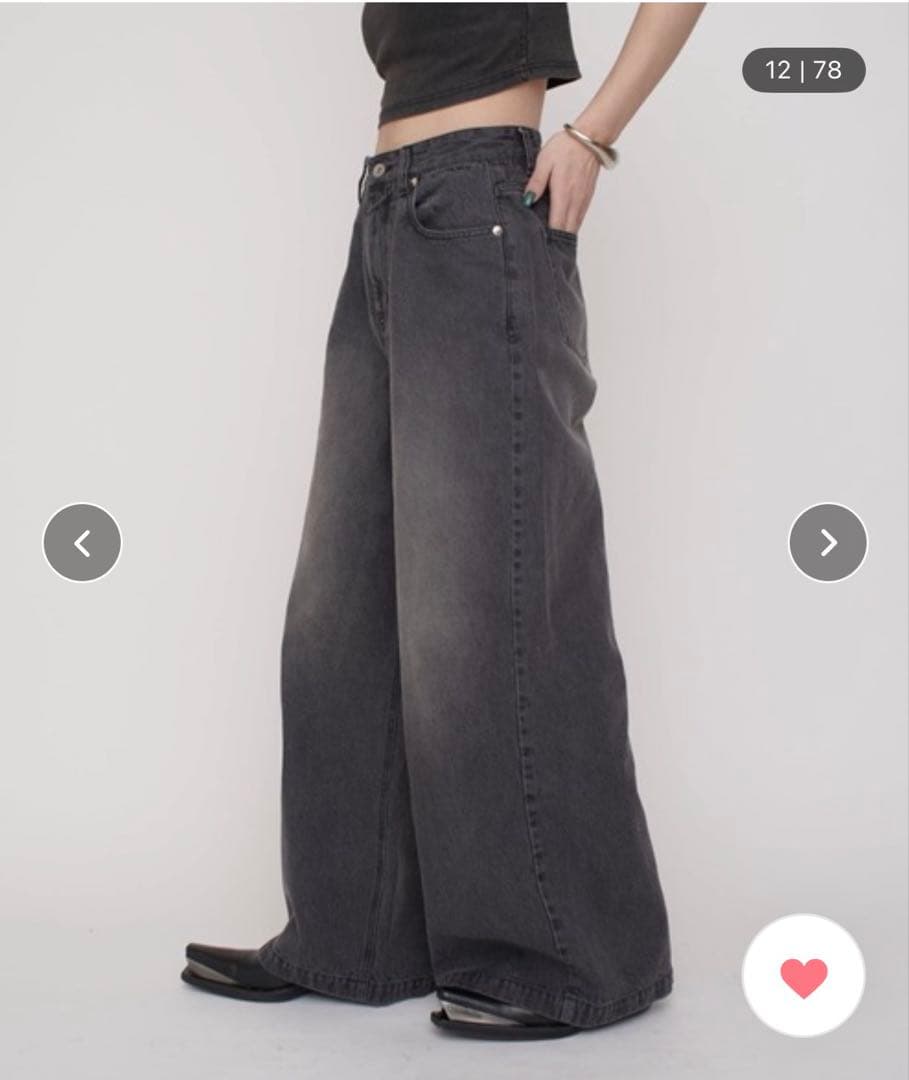 【mm】【美品】Lui's【mi-企画】ワイドデニムパンツ　メンズ着用可