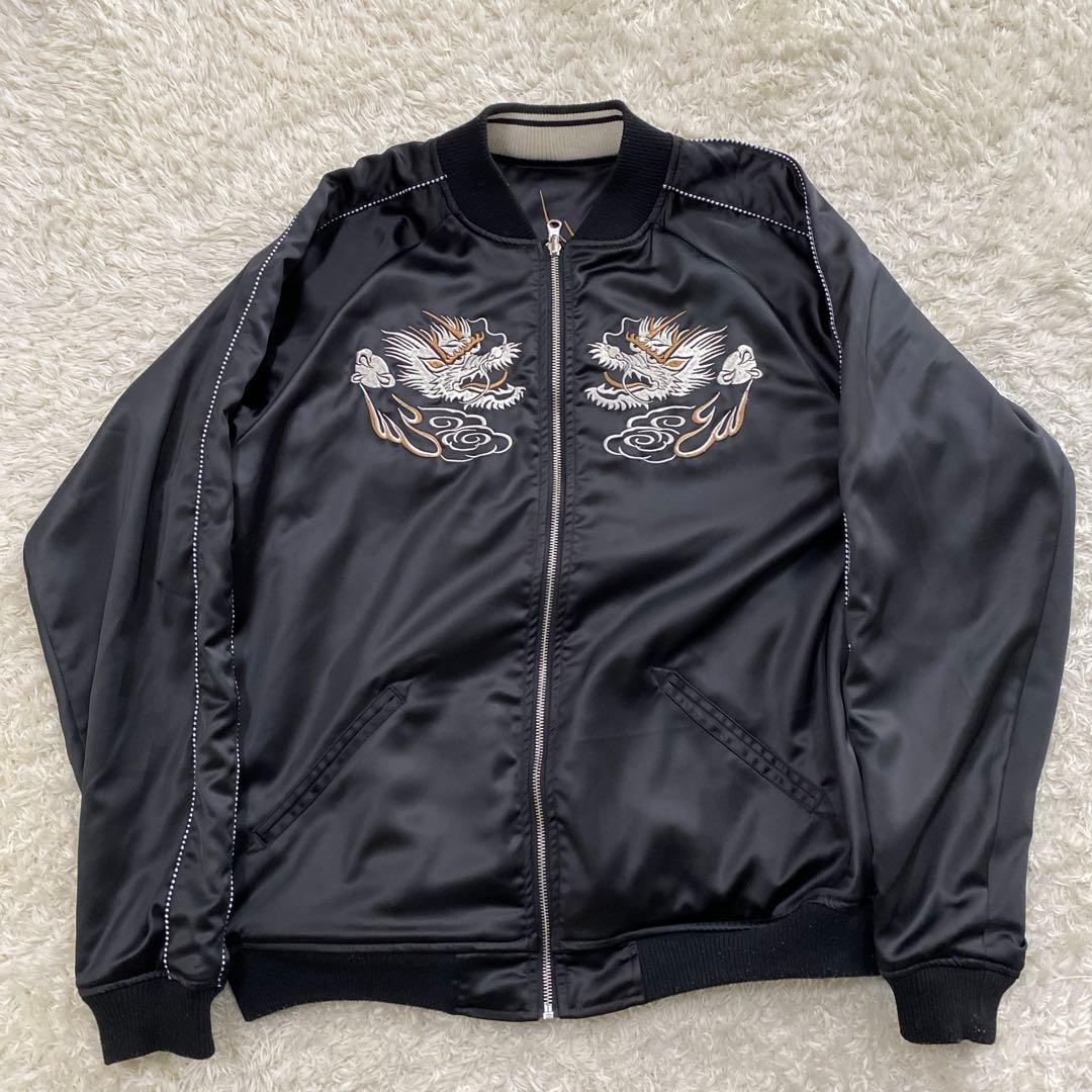 ○抜刀娘 スカジャン リバーシブル2way 超豪華刺繍 和柄　サイズXL