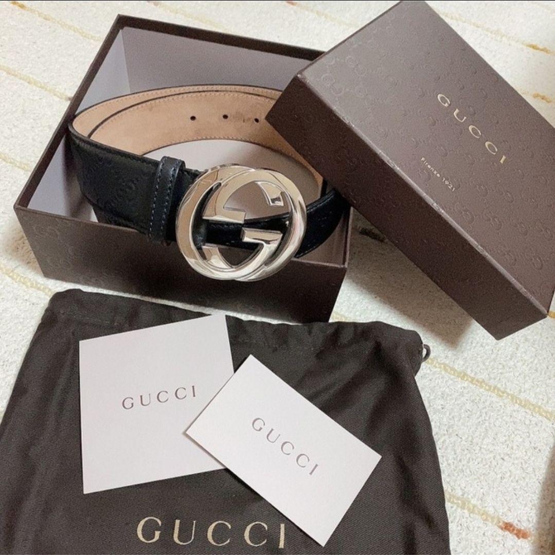 (今週まで) GUCCI ブラック ベルト 85-34