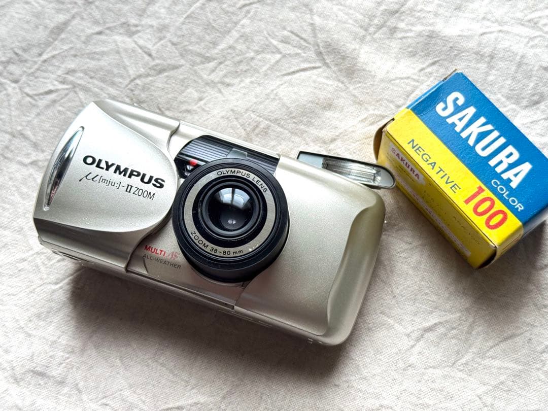 ⌘完動品！ 作例あり 電池付き！ OLYMPUS μⅡ ZOOM⌘