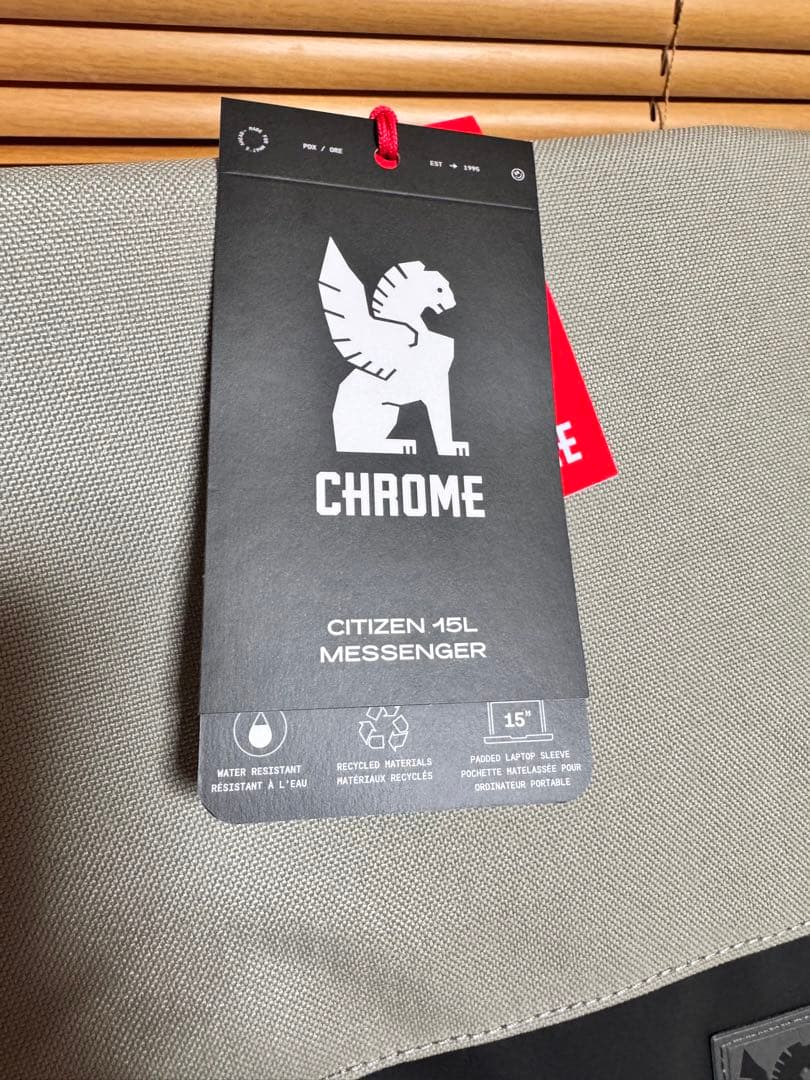 新品　CHROME/クローム　メッセンジャーバッグ グレー/ブラック　15L