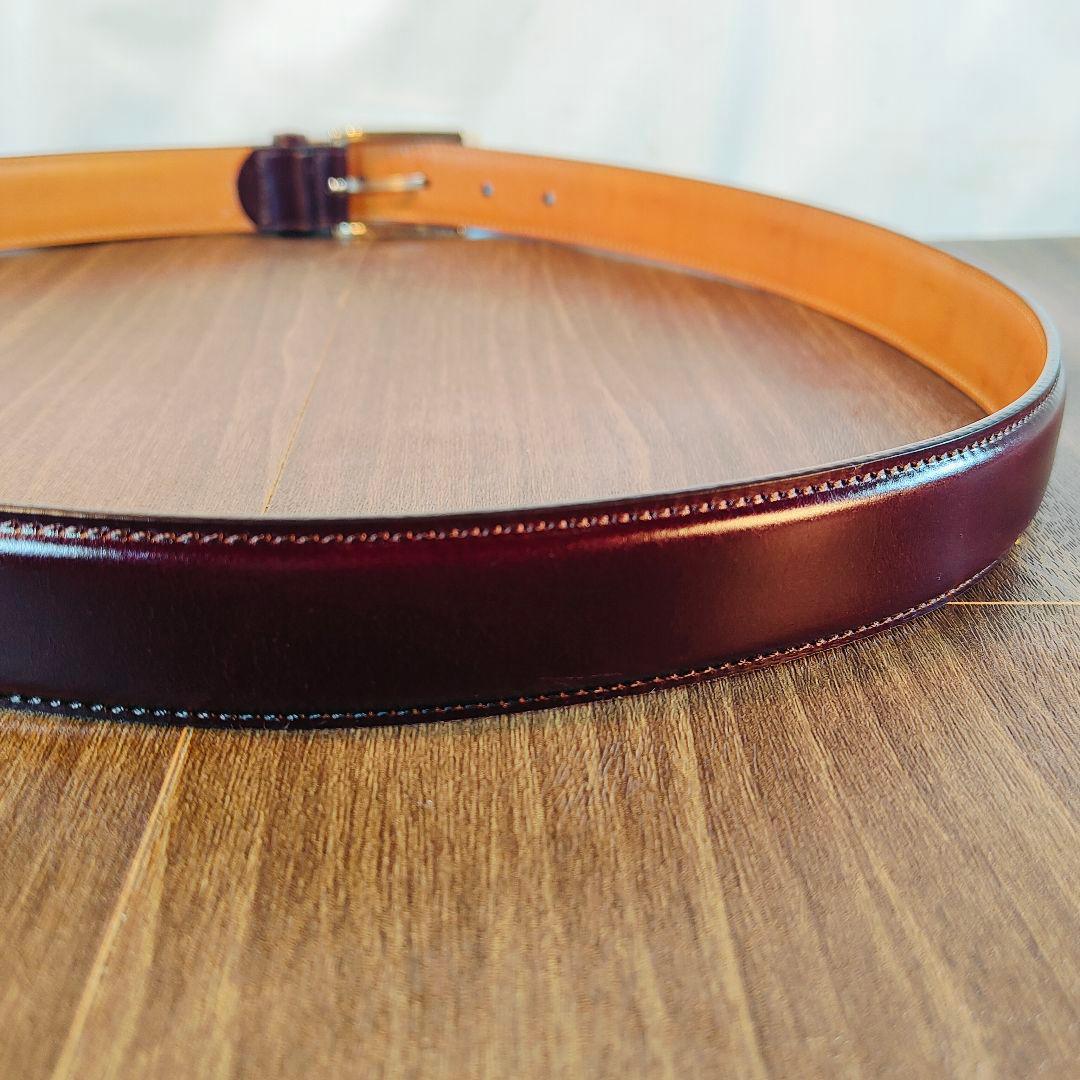 【極艶極美品】THE CORDOVAN　鎌倉シャツ 極上バーガンディドレスベルト