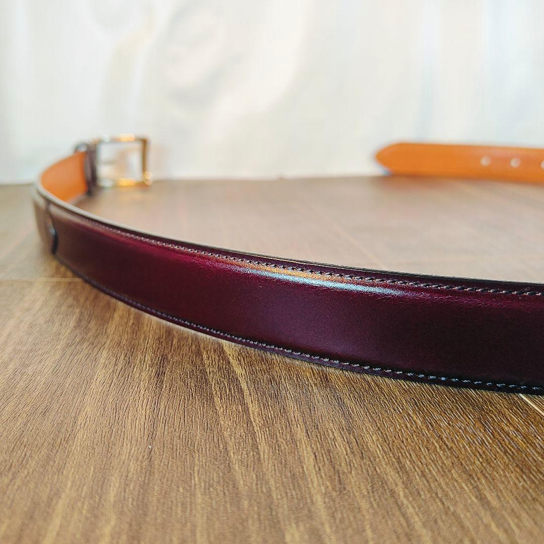 【極艶極美品】THE CORDOVAN　鎌倉シャツ 極上バーガンディドレスベルト